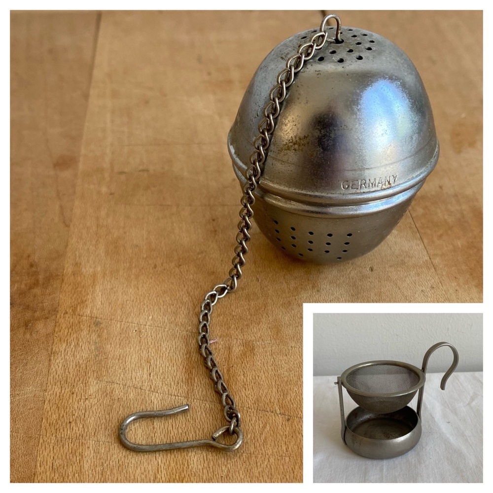 Vintage Tea Strainers Infusers Germany Ball & Swivel Lot of 2